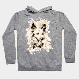 Brown Ink portrait of the german shepherd dog, A watercolor of German Shepherd Head , German Shepherd painting, German Shepherd dog portrait Hoodie